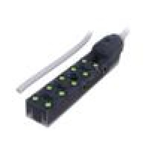 Rozbočovač M8 PIN: 3 5m zásuvka 8A -30÷80°C PUR,PVC IP67