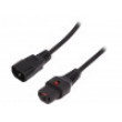 Kabel IEC C13 zásuvka,IEC C14 vidlice 0,5m černá PVC 10A