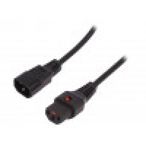 Kabel IEC C13 zásuvka,IEC C14 vidlice PVC 0,5m černá 10A