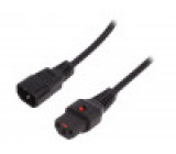 Kabel IEC C13 zásuvka,IEC C14 vidlice 3,5m černá PVC 10A