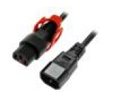 Kabel IEC C13 zásuvka,IEC C14 vidlice 2m černá PVC 10A 250V