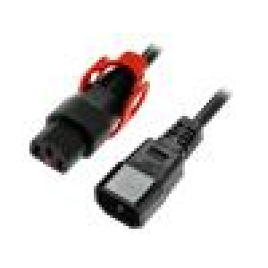 Kabel IEC C13 zásuvka,IEC C14 vidlice PVC 2m černá 10A 250V