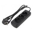 Plug socket strip: supply Sockets: 3 250VAC 10A Colour: black