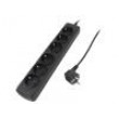 Plug socket strip: supply Sockets: 6 250VAC 10A Colour: black