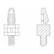 Rozpěrka PCB polyamid 66 Dl: 12,7mm závitový trn,zacvaknutí