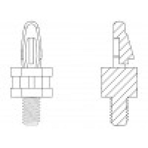 Rozpěrka PCB polyamid 66 Dl: 12,7mm závitový trn,zacvaknutí