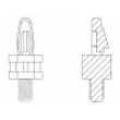 Rozpěrka PCB polyamid 66 Dl: 15,9mm závitový trn,zacvaknutí