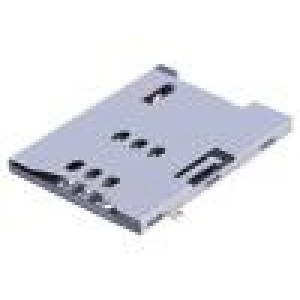Konektor: pro karty SIM push-push SMT zlacený PIN: 6