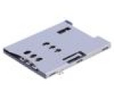 Konektor: pro karty SIM push-push,s naváděcím kolíkem SMT