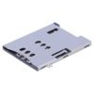 Konektor: pro karty SIM push-push,s naváděcím kolíkem SMT