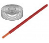 Vodič licna Cu 1x0,25mm2 PVC červená 100V -10÷85°C 10m