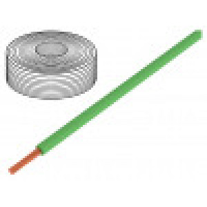 Vodič licna Cu 1x0,25mm2 PVC zelená 100V -10÷85°C 10m