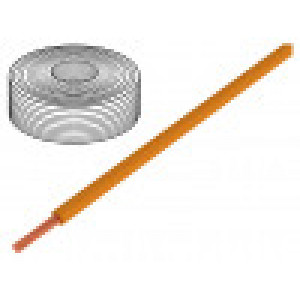 Vodič licna Cu 1x0,25mm2 PVC oranžová 100V -10÷85°C 10m
