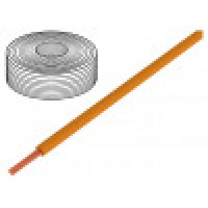 Vodič licna Cu 1x0,25mm2 PVC oranžová 100V -10÷85°C 10m