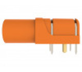 Zásuvka banánek 4mm 24A 1kV oranžová zlacený PCB -25÷80°C
