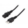Kabel IEC C13 zásuvka,zástrčka CEI 23-50 (L) 1,8m černá PVC
