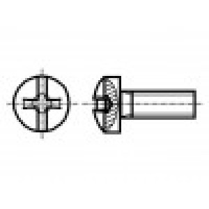 Šroub M2x4 0,4 Hlava: kulatá Phillips,plochá 0,5mm,PH1 ocel