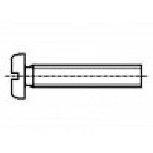 Šroub M2,5x3 Hlava: válcová plochá 0,6mm ocel zinek DIN: 85A