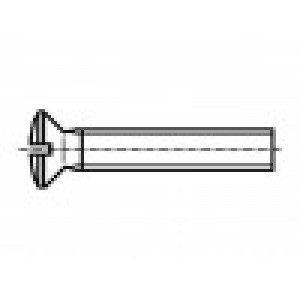 Šroub M3,5x10 0,6 Hlava: kuželová plochá 0,8mm ocel zinek