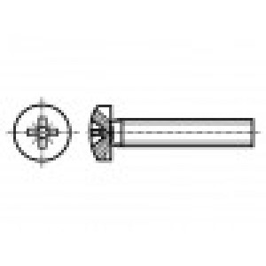 Šroub M4x5 0,7 Hlava: válcová Pozidriv PZ2 ocel zinek