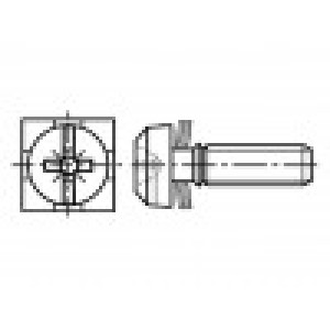 Šroub s podložkou M3,5x6 0,6 Pozidriv,plochá 0,8mm,PZ2 ocel