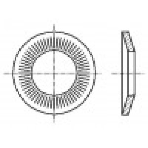 Podložka kónická M16 D=32mm h=4,1mm pružná ocel Povlak: zinek