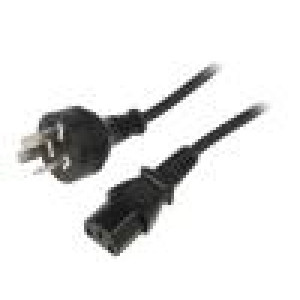 Kabel IEC C13 zásuvka,IRAM 2073 vidlice 1,8m černá PVC 10A