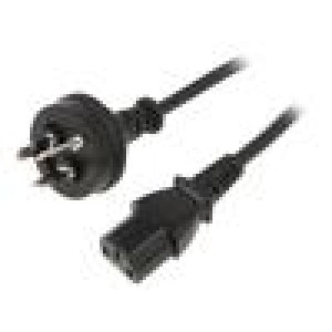 Kabel IEC C13 zásuvka,AS/NZS 3112 (I) zástrčka 1,8m černá