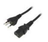 Kabel IEC C13 zásuvka,NBR 14136 (N) zástrčka 1,8m černá PVC
