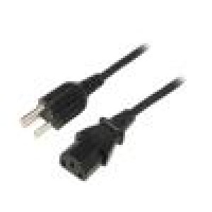 Kabel 3x0,75mm2 IEC C13 zásuvka,NEMA 5-15 (B) vidlice PVC