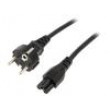 Kabel CEE 7/7 (E/F) vidlice,IEC C5 zásuvka 1,8m černá PVC