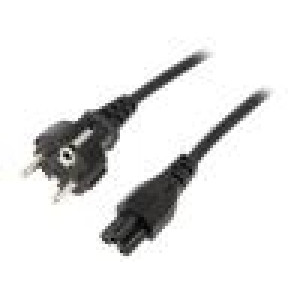 Kabel CEE 7/7 (E/F) vidlice,IEC C5 zásuvka 1,8m černá PVC