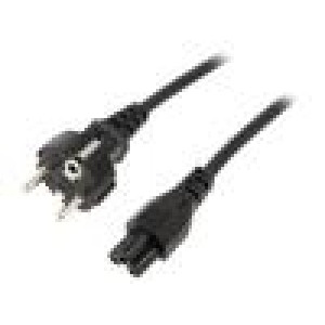 Kabel 3x0,75mm2 CEE 7/7 (E/F) vidlice,IEC C5 zásuvka PVC
