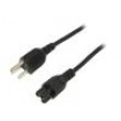 Kabel 3x0,75mm2 IEC C5 zásuvka,NEMA 5-15 (B) vidlice PVC