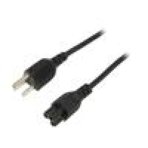 Kabel 3x0,75mm2 IEC C5 zásuvka,NEMA 5-15 (B) vidlice PVC