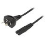 Kabel IEC C7 zásuvka,AS/NZS 3112 (I) zástrčka 1,8m černá PVC