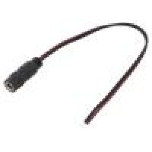 Kabel 2x0,5mm2 vodiče,DC 5,5/2,5 zásuvka přímý černá 0,2m