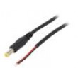 Kabel vodiče,DC 5,5/2,1 zásuvka přímý 0,5mm2 černá 4m 0÷40°C