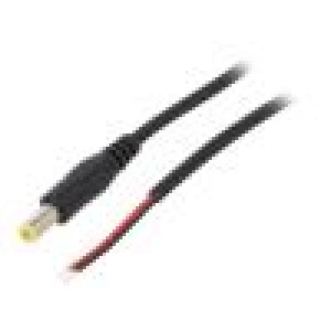 Kabel 2x0,5mm2 vodiče,DC 5,5/2,1 zásuvka přímý černá 4m