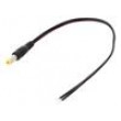 Kabel 2x0,5mm2 vodiče,DC 5,5/2,1 zástrčka přímý černá 0,2m