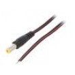 Kabel 2x0,5mm2 vodiče,DC 5,5/2,5 zástrčka přímý černá 0,8m