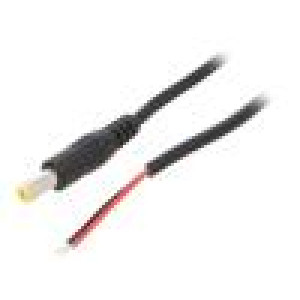 Kabel 2x0,5mm2 vodiče,DC 5,5/2,1 zástrčka přímý černá 3m