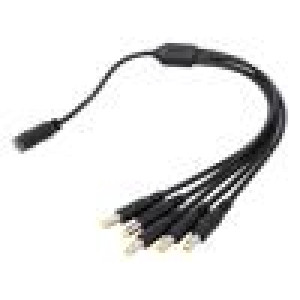 Kabel 2x0,5mm2 DC 5,5/2,1 zástrčka x5,DC 5,5/2,1 zásuvka
