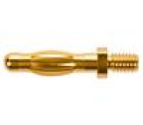 Zástrčka banánek 4mm 32A 33VAC 70VDC 26mm zlacený Závit: M4
