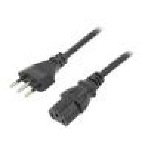 Kabel 3x0,75mm2 zástrčka CEI 23-50 (L),IEC C13 zásuvka PVC