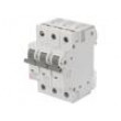 Jistič 230/400VAC Ijmen: 2A Póly: 3 DIN Průběh: C 6kA IP20