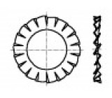 Podložka s vnějším zoubkováním M20 D=33mm h=1,4mm DIN: 6798A