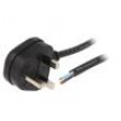 Kabel 3x1mm2 BS 1363 (G) vidlice,vodiče PVC 1,8m černá 13A