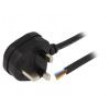 Kabel 3x1mm2 BS 1363 (G) vidlice,vodiče PVC 5m černá 13A