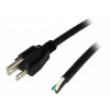 Kabel 3x16AWG NEMA 5-15 (B) vidlice,vodiče PVC 1,8m černá